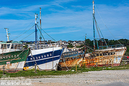 Photo : Épaves de langoustiers, Camaret-sur-Mer, Presqu'île de Crozon, Parc naturel régional d'Armorique, Finistère (29), Bretagne, France