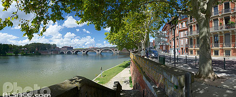 Photo : Quai de Tounis et la Garonne, Toulouse, Haute-Garonne (31), Midi-Pyrénées, France