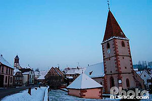 Photo : Eglise Protestante de Weiterswiller en hiver, Bas-Rhin (67)