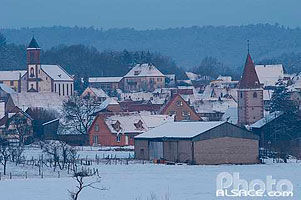 Photo : Village de Weiterswiller en hiver, Bas-Rhin (67)