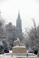 Photo : Place de la République et la Cathédrale en hiver, Strasbourg, Bas-Rhin (67), Alsace, France