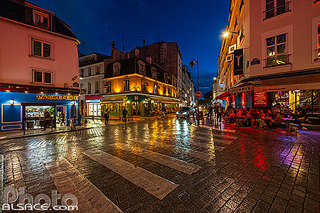 Photo : Rue de la roquette la nuit, Paris (75011)
