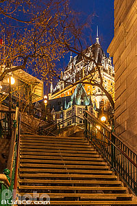 Photo : Escalier Frontenac la nuit, Québec, Canada, Québec, Canada
