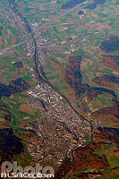 Photo : Burgdorf et riviere Emme, Suisse