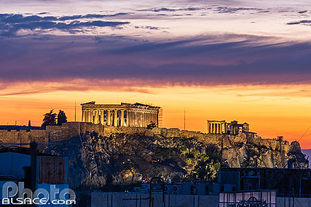 Photo : L'Acropole d'Athènes au crépuscule, Athènes, Grèce