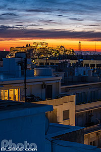 Photo : L'Acropole d'Athènes au crépuscule, Athènes, Grèce, Attique, Grèce