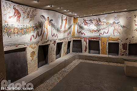 Photo : Fresques du tombeau de Tyr, Musée national de Beyrouth, Mazraa, Beyrouth, Liban, Beyrouth, Liban